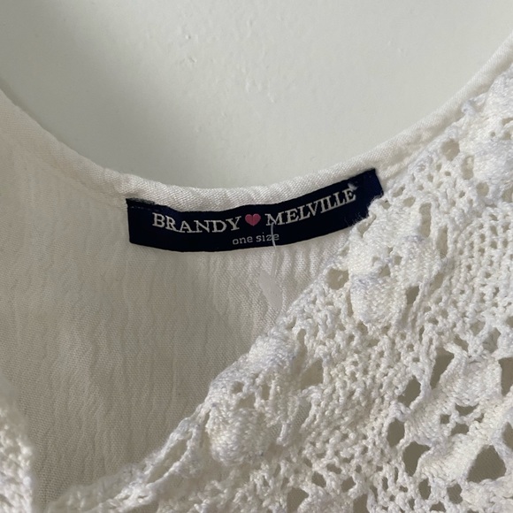 Brandy Melville White Crochet Tank O/S - Picture 2 of 3